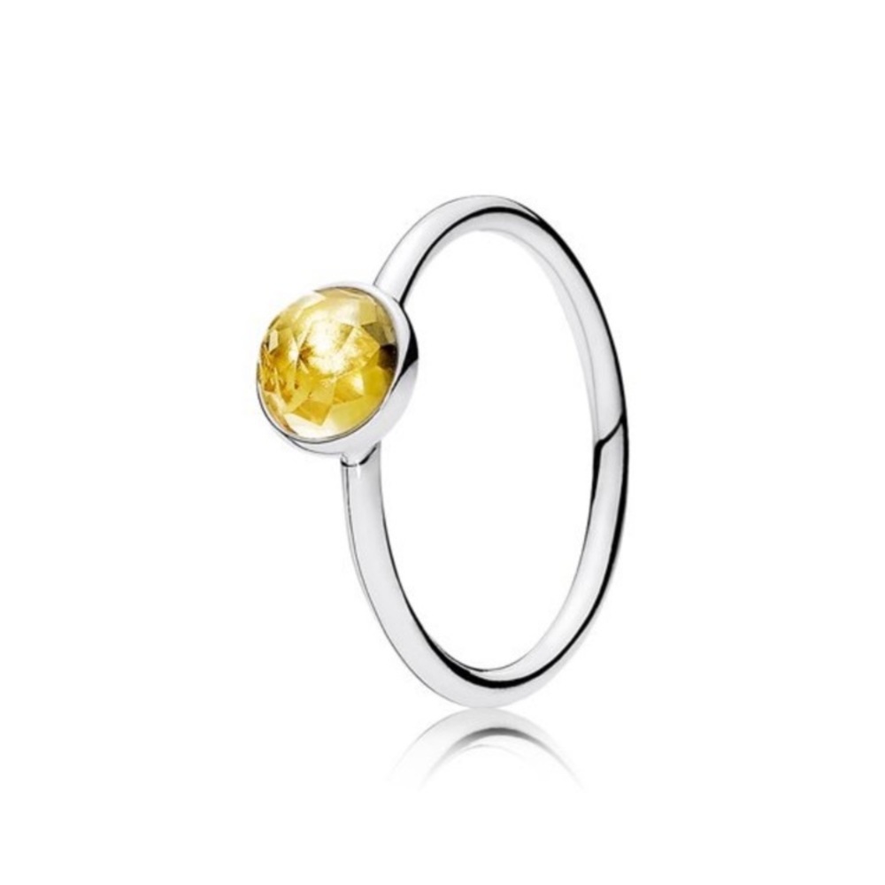With Box, Pandora sterling Silver Ring with  Gemstone size 60